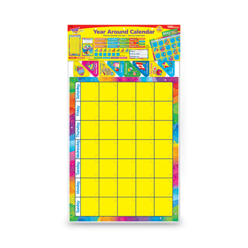 Year Around Calendar Bulletin Board Set, 12-month Calendar, 22  X 17 , Assorted Colors, 106 set on Sale