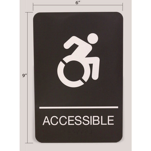 Ada Sign, Accessible, 6 X 9, Black Face, White Graphics Sale