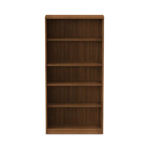 Alera Valencia Series Bookcase, Five-shelf, 31.75w X 14d X 64.75h, Modern Walnut Fashion