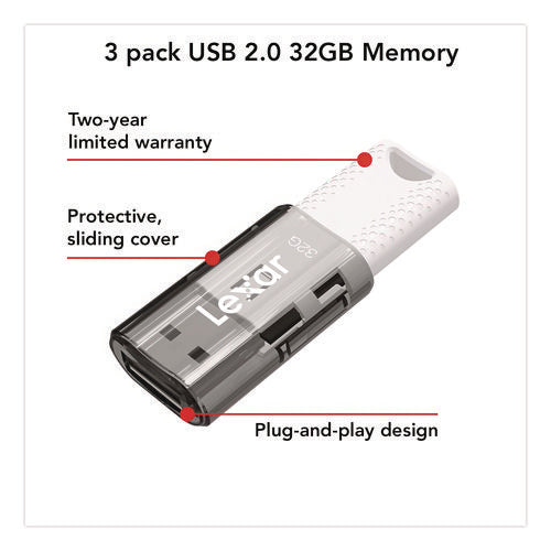 Jumpdrive S60 Usb 2.0 Flash Drive, 32 Gb, Gray white, 3 pack Discount