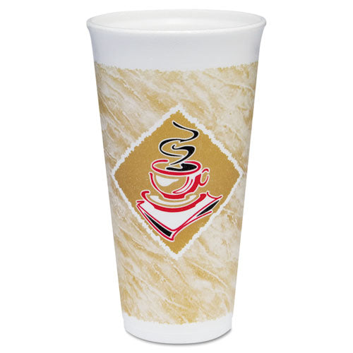 Cafe G Foam Hot cold Cups, 20 Oz, Brown red white, 500 carton on Sale