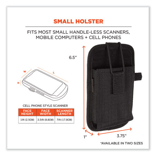 Squids 5542 Phone Style Scanner Holster With Belt Loop, Small, 1 Compartment, 3.75 X 1 X 6.5, Polyester, Black Fashion