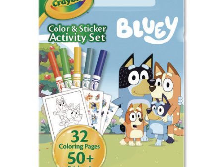 Bluey Color And Sticker Activity Set, (32) Coloring Sheets, (51) Stickers, (5) Pip-squeaks Markers Sale