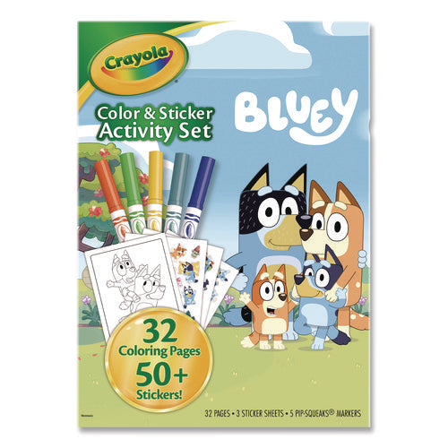 Bluey Color And Sticker Activity Set, (32) Coloring Sheets, (51) Stickers, (5) Pip-squeaks Markers Sale