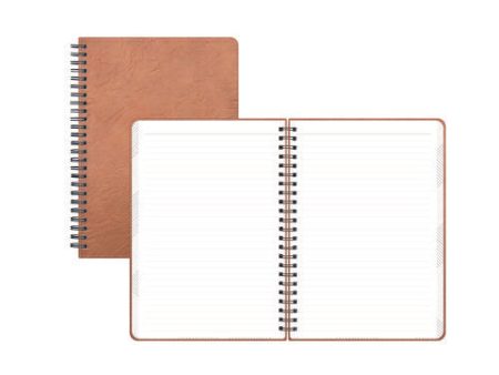 Asmbld Faux Leather Wirebound Notebook, 1-subject, Medium college Rule, Tan Cover, (80) 8.5 X 5.75 Sheets Discount