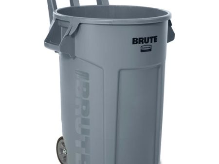 Vented Wheeled Brute Container, 32 Gal, Plastic, Gray Online