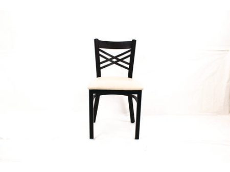 X Series Chair, Supports Up To 300 Lb, 18  Seat Height, Cream Seat, Black Back, Black Base Supply