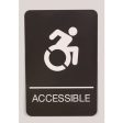 Ada Sign, Accessible, 6 X 9, Black Face, White Graphics Sale