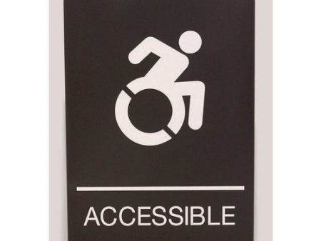 Ada Sign, Accessible, 6 X 9, Black Face, White Graphics Sale