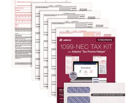 4-part 1099-nec Tax Form Kit With Security Envelopes And Tax Forms Helper, 2024, 8.5 X 3.66, 3 Forms sheet, 15 Forms Total Online Sale