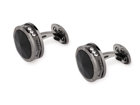 Montegrappa Nerouno Linea Cufflinks - with Rim Embellisment and Onyx Inlay -IDNLCLOZ Online