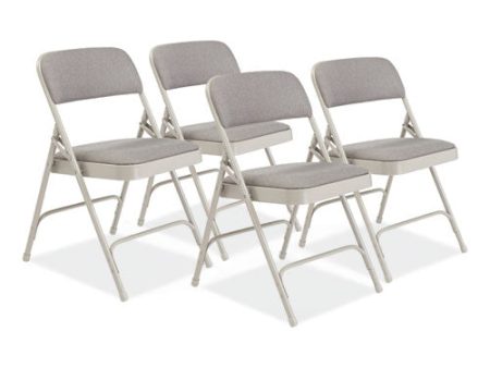 2200 Series Fabric Dual-hinge Premium Folding Chair, Supports 500 Lb, Greystone Seat, Greystone Back, Gray Base, 4 carton Online