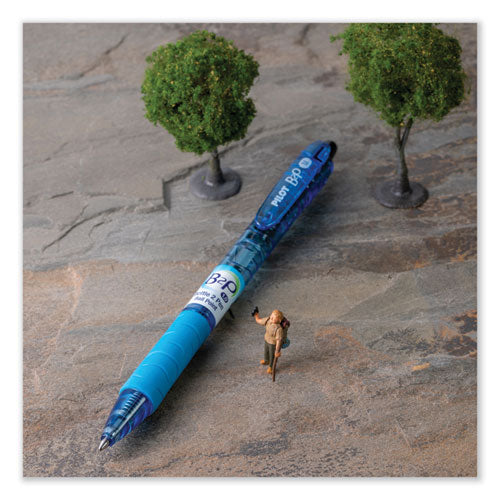 B2p Bottle-2-pen Recycled Ballpoint Pen, Retractable, Medium 1 Mm, Black Ink, Translucent Blue Barrel, Dozen For Sale