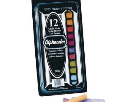 Alphacolor Colored Chalk, 8 Assorted Colors, 12 pack For Discount