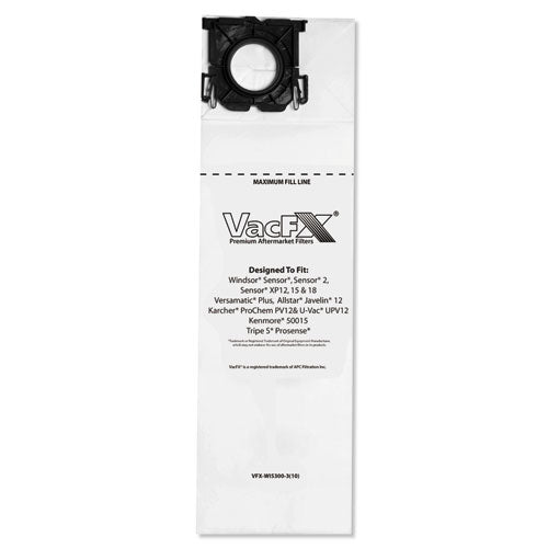 Vacuum Filter Bags Designed To Fit Allstar Javelin 12   Series windsor Sensor S s2 xp veramatic Plus, 100 carton Discount