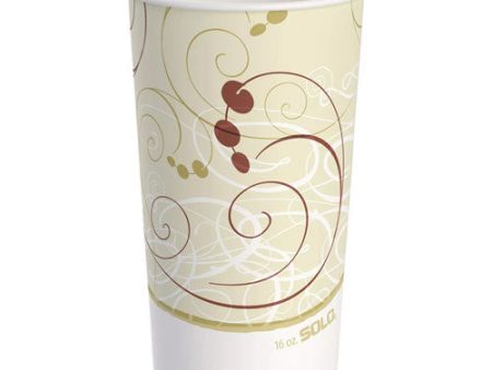 Double Sided Poly (dsp) Paper Cold Cups, 16 Oz, Beige white red, 50 sleeve, 20 Sleeves carton Supply