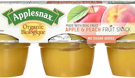 Applesnax Organic Apple & Peach Sauce Cups 6 pack (678g) on Sale