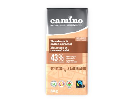 Camino Hazelnut & Salted Caramel 43% Oat-Based Chocolate Bar (80g) Sale